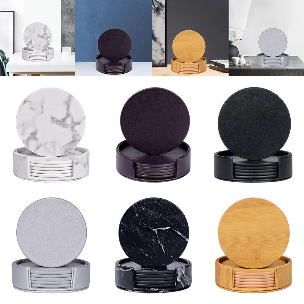 Round Marble Coasters with Hol - Marble Coaster Set 评论和价格
