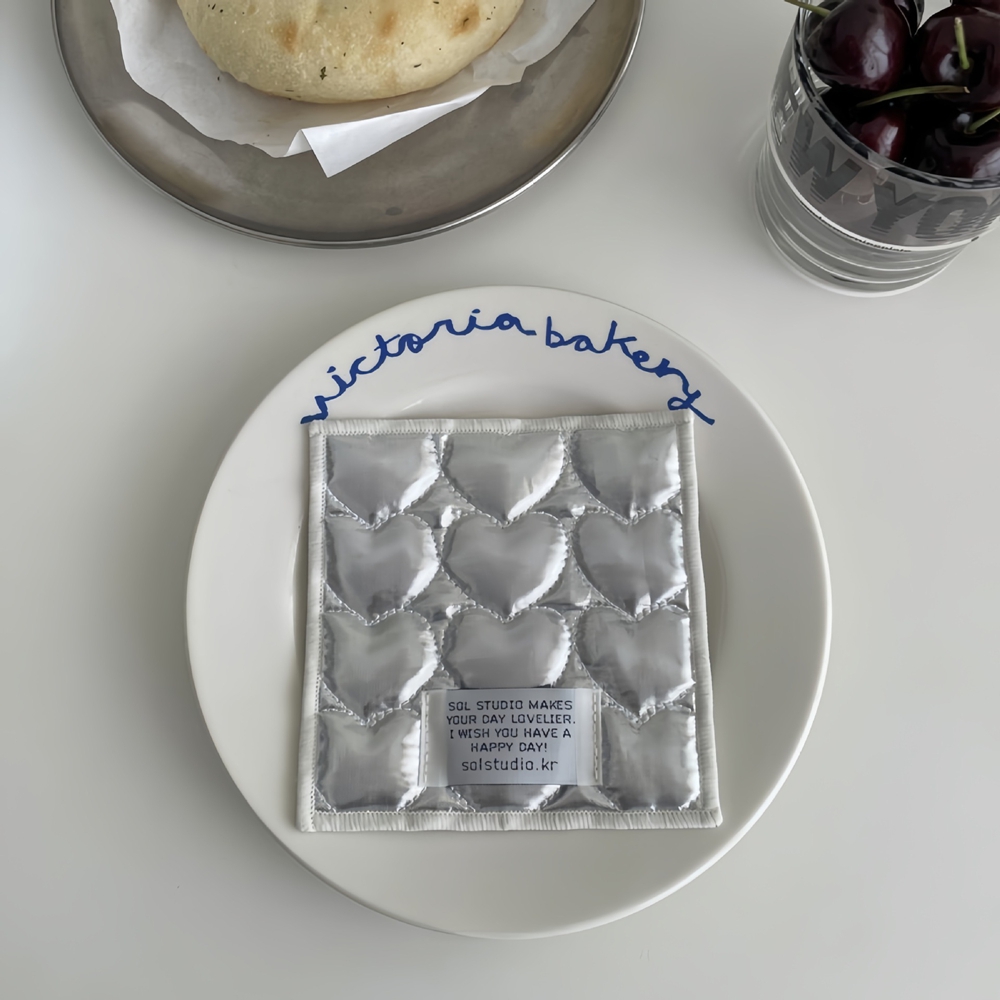 Korean Ins Love Quilted Metal  - Marble Coaster Set 评论和价格