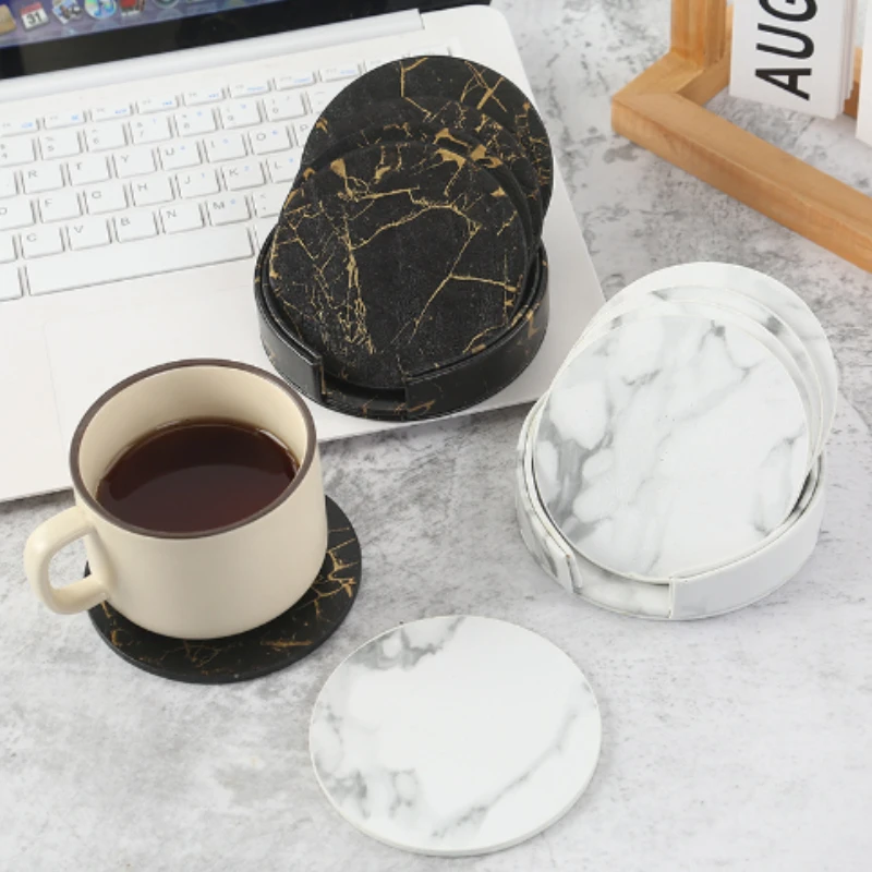 6pcsMarble Coaster Artificial  - Marble Coaster Set 评论和价格