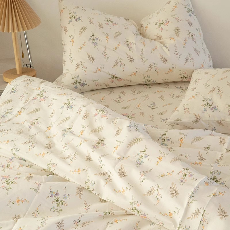 INS Fresh Pastoral Floral Bedd - Silk Pillowcase 评论和价格