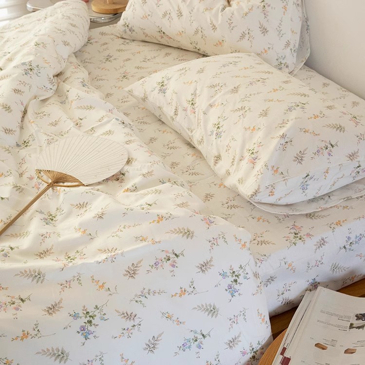 INS Fresh Pastoral Floral Bedd - Silk Pillowcase 评论和价格