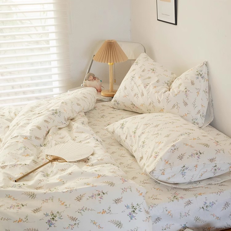 INS Fresh Pastoral Floral Bedd - Silk Pillowcase 评论和价格