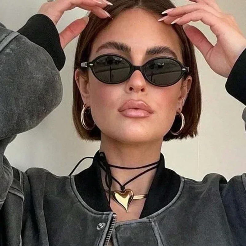 Retro Small Oval Sunglasses Wo - Sunglasses Uv400 评论和价格