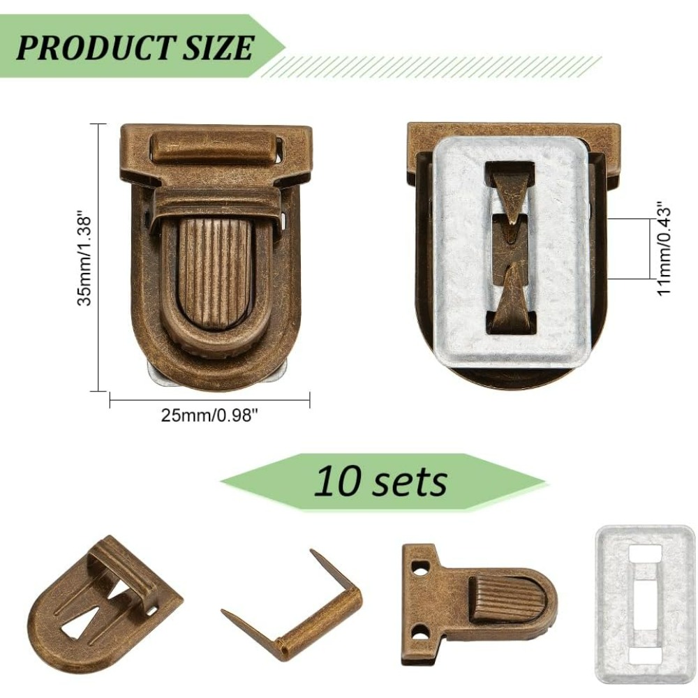 10 Sets Iron Purse Push Locks  - Leather Briefcase 评论和价格